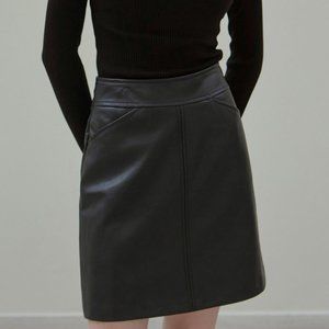 WConcept black leather mini skirt